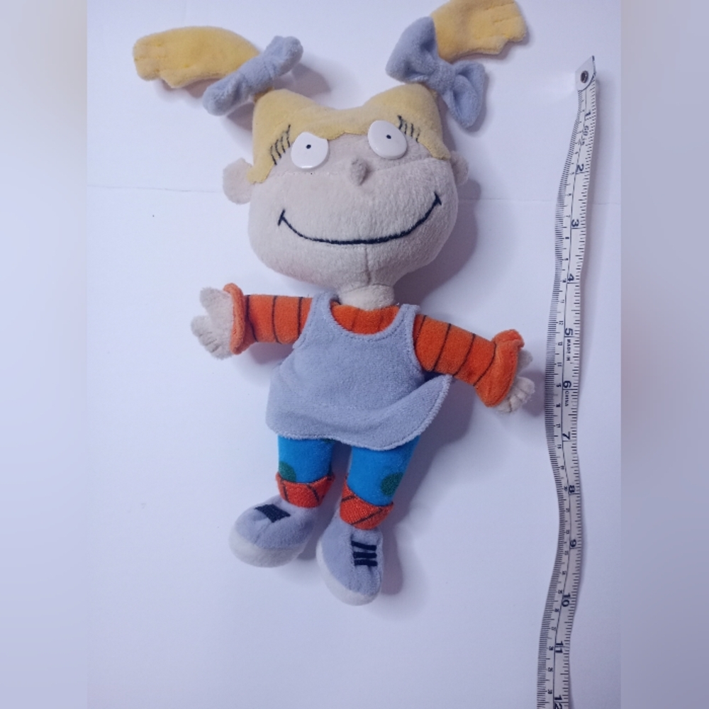Nickelodeon Angelica RugRats Plush Doll with Yellow Hair and Blue Outfit